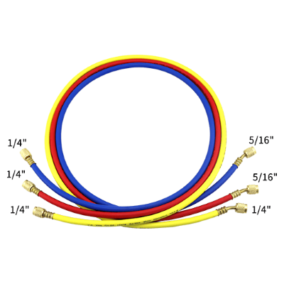 Комплект шлангов заправочных 360RYB-C (R410a,R32) (1.5м, 1/4-5/16" комплект 3шт) FavorCool